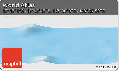 Physical Panoramic Map of the Area around 16° 59' 54" S, 147° 58' 29" E