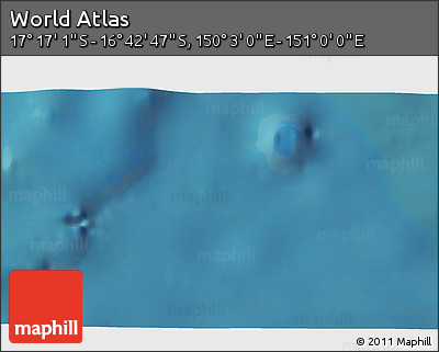 Satellite 3D Map of the Area around 16° 59' 54" S, 150° 31' 30" E
