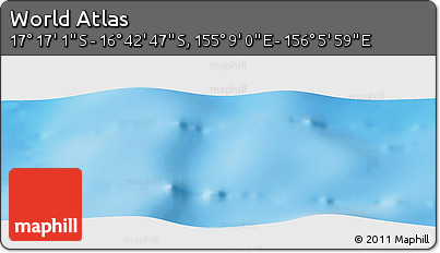 Shaded Relief Panoramic Map of the Area around 16° 59' 54" S, 155° 37' 30" E