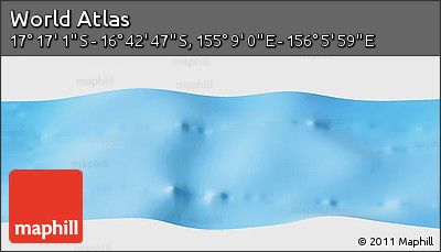 Shaded Relief Panoramic Map of the Area around 16° 59' 54" S, 155° 37' 30" E