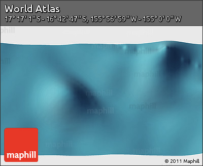Satellite 3D Map of the Area around 16° 59' 54" S, 155° 28' 29" W