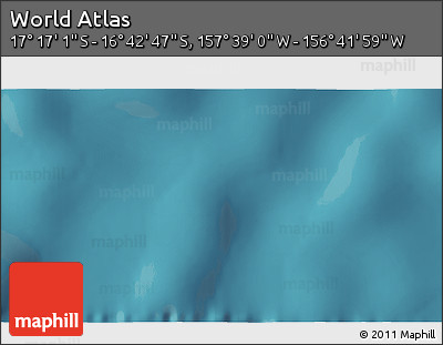 Satellite 3D Map of the Area around 16° 59' 54" S, 157° 10' 30" W