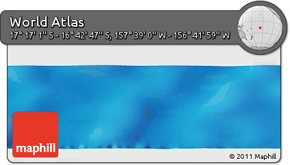 Shaded Relief Panoramic Map of the Area around 16° 59' 54" S, 157° 10' 30" W