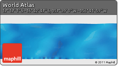 Shaded Relief Panoramic Map of the Area around 16° 59' 54" S, 157° 10' 30" W