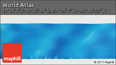 Shaded Relief Panoramic Map of the Area around 16° 59' 54" S, 157° 10' 30" W