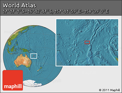 Satellite Location Map of the Area around 16° 59' 54" S, 158° 10' 30" E