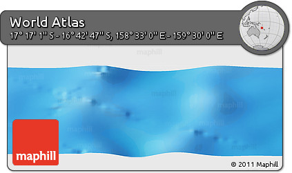 Physical Panoramic Map of the Area around 16° 59' 54" S, 159° 1' 30" E