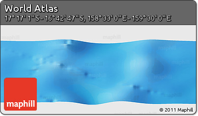 Physical Panoramic Map of the Area around 16° 59' 54" S, 159° 1' 30" E
