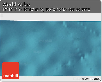 Satellite 3D Map of the Area around 16° 59' 54" S, 159° 52' 30" E