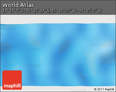 Shaded Relief 3D Map of the Area around 16° 59' 54" S, 15° 13' 29" W