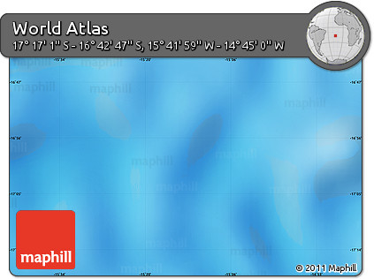 Physical Map of the Area around 16° 59' 54" S, 15° 13' 29" W