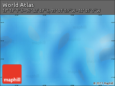 Physical Map of the Area around 16° 59' 54" S, 15° 13' 29" W