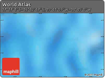 Physical Map of the Area around 16° 59' 54" S, 15° 13' 29" W