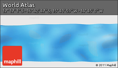 Physical Panoramic Map of the Area around 16° 59' 54" S, 15° 13' 29" W