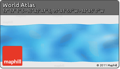 Physical Panoramic Map of the Area around 16° 59' 54" S, 15° 13' 29" W
