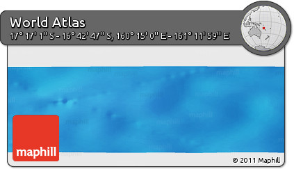 Physical Panoramic Map of the Area around 16° 59' 54" S, 160° 43' 29" E
