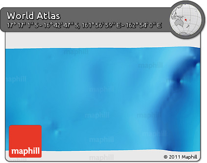 Physical 3D Map of the Area around 16° 59' 54" S, 162° 25' 30" E