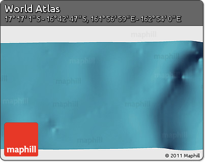 Satellite 3D Map of the Area around 16° 59' 54" S, 162° 25' 30" E