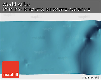 Satellite 3D Map of the Area around 16° 59' 54" S, 162° 25' 30" E