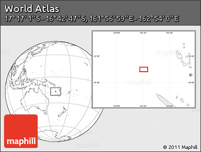 Blank Location Map of the Area around 16° 59' 54" S, 162° 25' 30" E