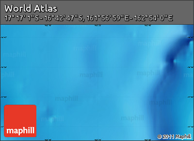 Physical Map of the Area around 16° 59' 54" S, 162° 25' 30" E