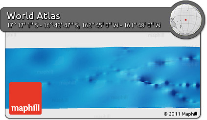 Physical Panoramic Map of the Area around 16° 59' 54" S, 162° 16' 30" W