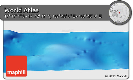 Physical Panoramic Map of the Area around 16° 59' 54" S, 163° 16' 30" E