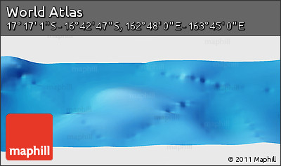 Physical Panoramic Map of the Area around 16° 59' 54" S, 163° 16' 30" E