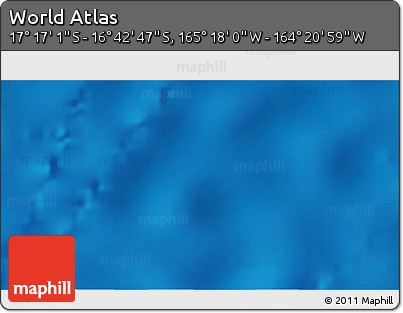 Physical 3D Map of the Area around 16° 59' 54" S, 164° 49' 29" W