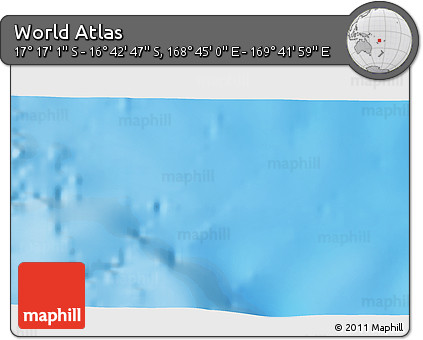 Physical 3D Map of the Area around 16° 59' 54" S, 169° 13' 29" E