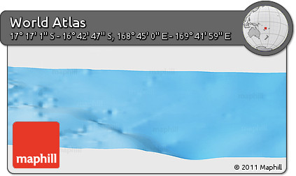 Physical Panoramic Map of the Area around 16° 59' 54" S, 169° 13' 29" E