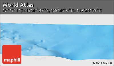 Physical Panoramic Map of the Area around 16° 59' 54" S, 169° 13' 29" E