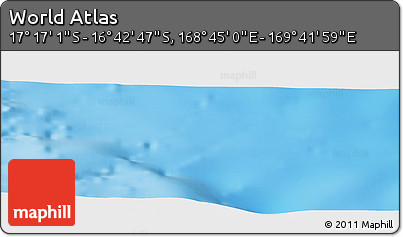Physical Panoramic Map of the Area around 16° 59' 54" S, 169° 13' 29" E