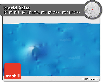 Physical 3D Map of the Area around 16° 59' 54" S, 170° 46' 30" W