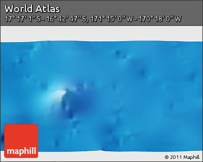 Physical 3D Map of the Area around 16° 59' 54" S, 170° 46' 30" W