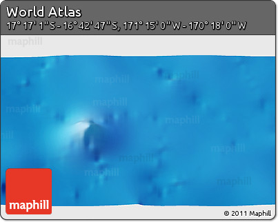 Physical 3D Map of the Area around 16° 59' 54" S, 170° 46' 30" W