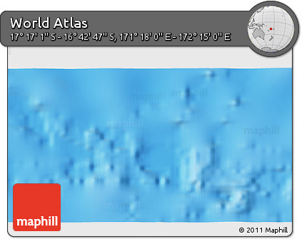 Physical 3D Map of the Area around 16° 59' 54" S, 171° 46' 30" E
