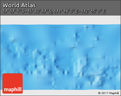 Physical 3D Map of the Area around 16° 59' 54" S, 171° 46' 30" E