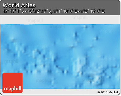 Physical 3D Map of the Area around 16° 59' 54" S, 171° 46' 30" E