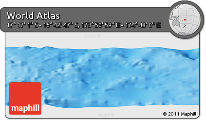 Physical Panoramic Map of the Area around 16° 59' 54" S, 174° 19' 29" E