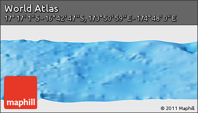 Physical Panoramic Map of the Area around 16° 59' 54" S, 174° 19' 29" E