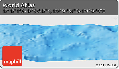 Physical Panoramic Map of the Area around 16° 59' 54" S, 174° 19' 29" E