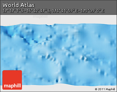 Physical 3D Map of the Area around 16° 59' 54" S, 175° 10' 30" E