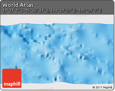 Physical 3D Map of the Area around 16° 59' 54" S, 175° 10' 30" E