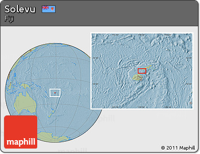 Savanna Style Location Map of Solevu, hill shading