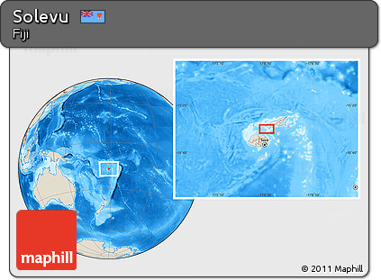Shaded Relief Location Map of Solevu
