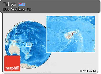 Shaded Relief Location Map of Tiliva