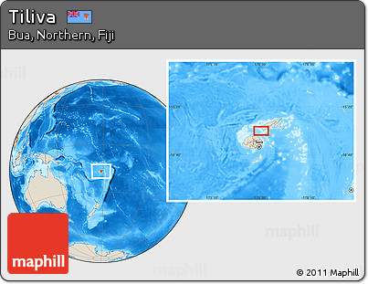 Shaded Relief Location Map of Tiliva