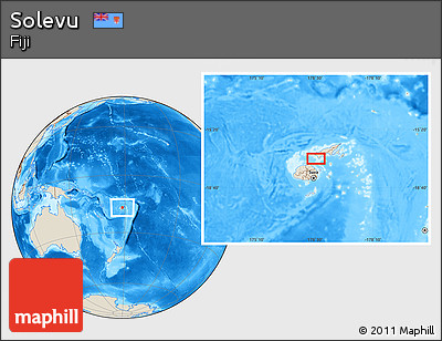 Shaded Relief Location Map of Solevu