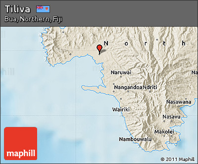 Shaded Relief Map of Tiliva